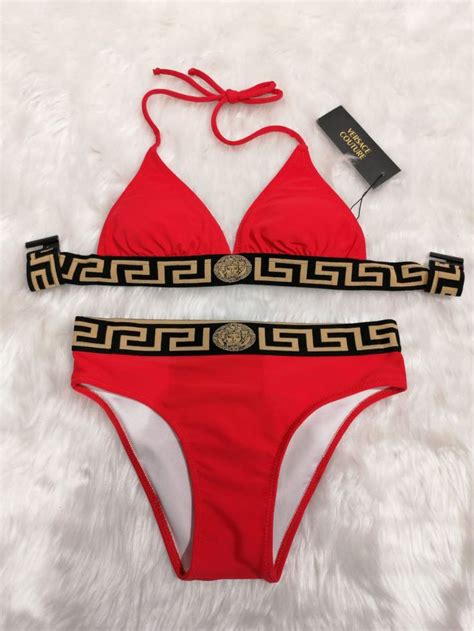 versace swimsuit red|versace bikinis.